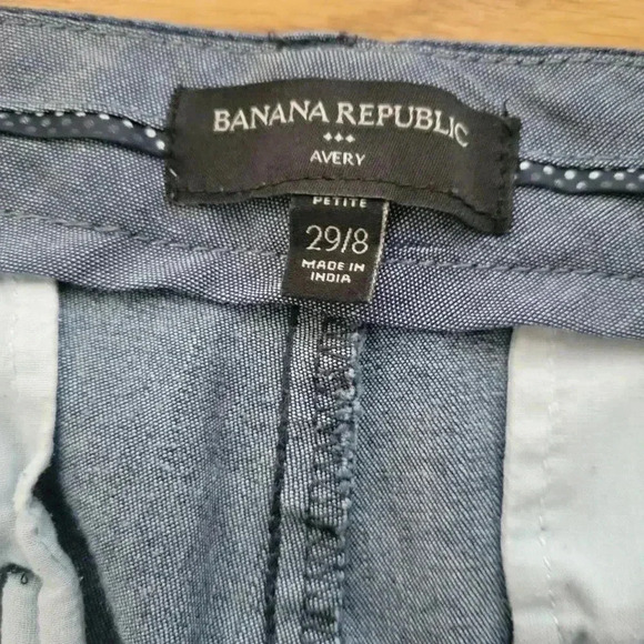 Banana Republic Avery Denim Style Slacks Size 8 Petite Cropped - Picture 3 of 3
